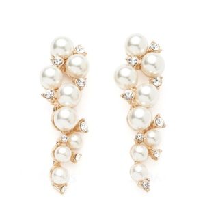 Stunning Pearl and Rhinestone Bridal Earrings